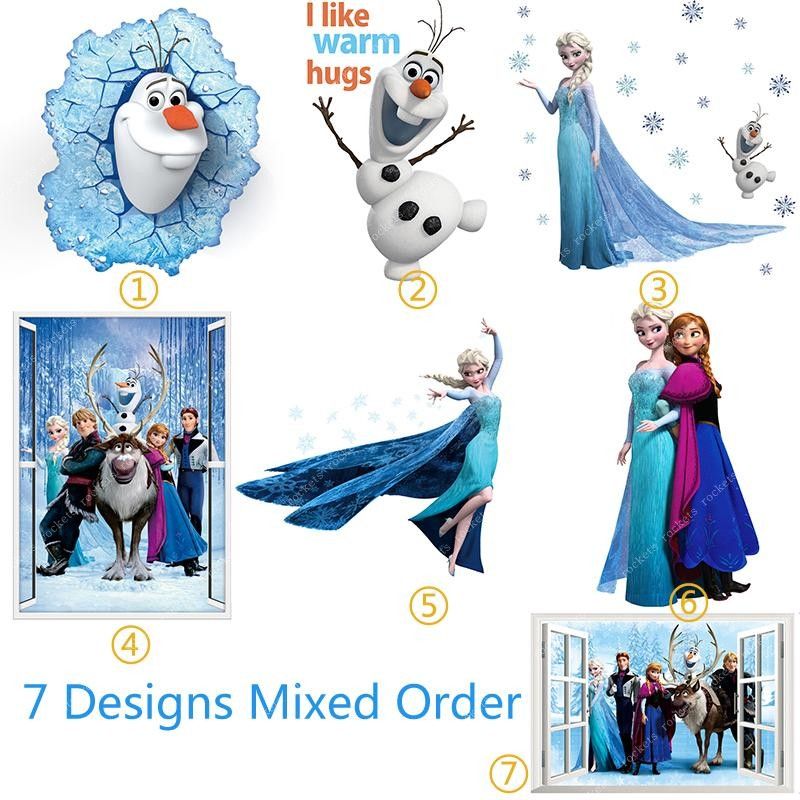 Removable Elsa Frozen Wall Stickers Decoration Princess Decorative Wall