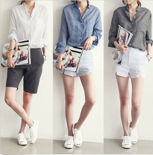 womens casual button down shirts