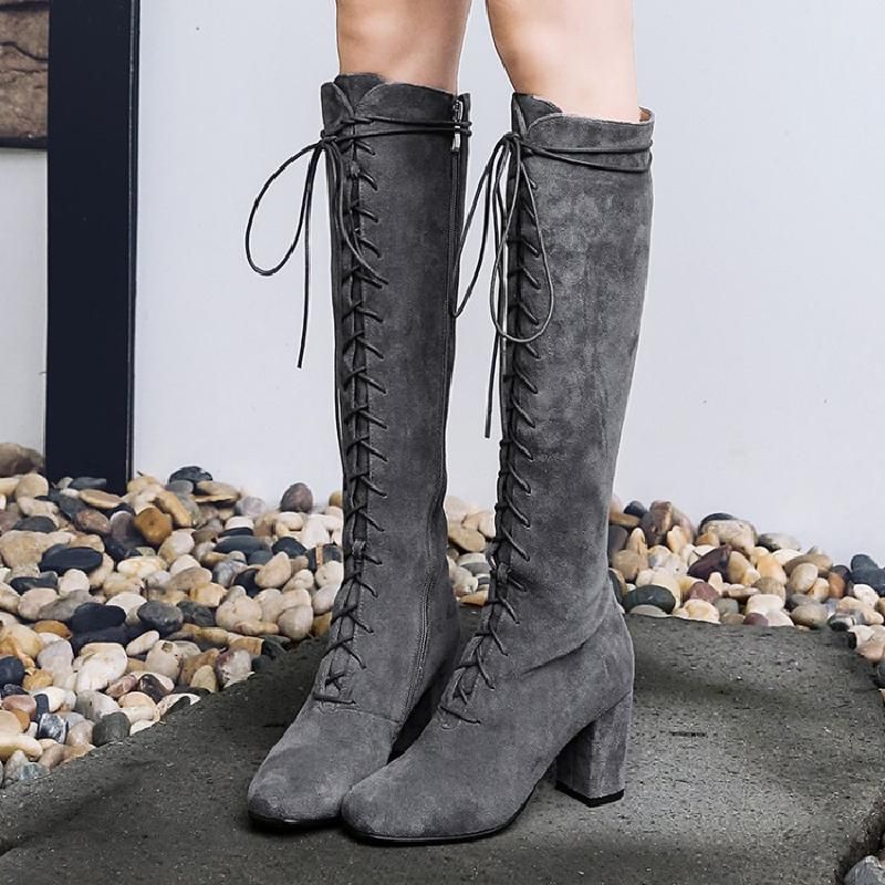 front lace up boots