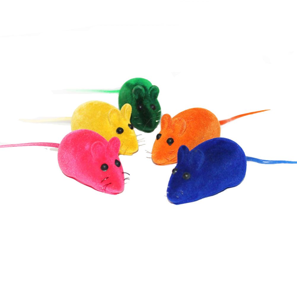 1 Pc Random Color Furry Mice Cat Toy Wind Up Toys Realistic Mouse Toys Funny Moving