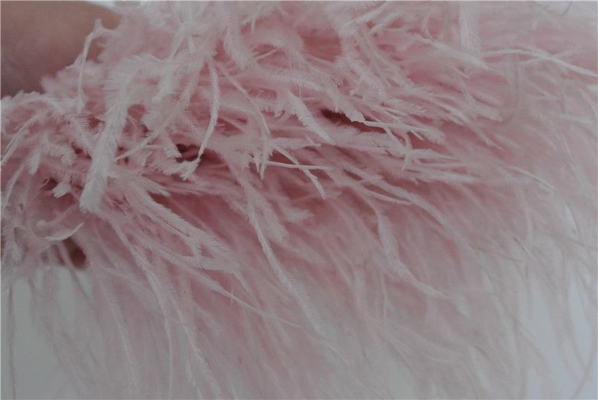 pink ostrich feather trim
