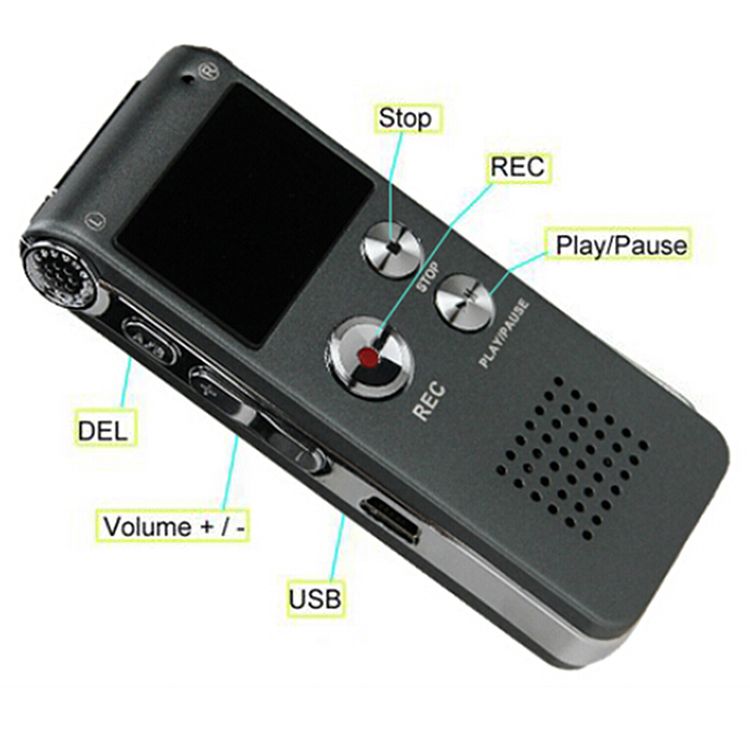 Digital Audio Voice Recorder Multifunctional Rechargeable 8GB Memory