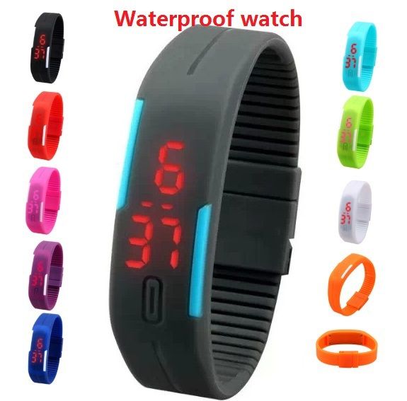 Jelly Carré Imperméable Montre À Bracelet Digital Touch Eau Hommes L Les Sport Mode Femmes Cadran Chaud2015 Touches Silicone Led 34jLq5AR