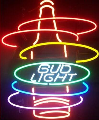 2019 Bud Light Rainbow Bottle Neon Sign Handmade Custom