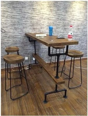 2018 Loft Style Wood Bar Tables And Chairs Vintage Wrought 