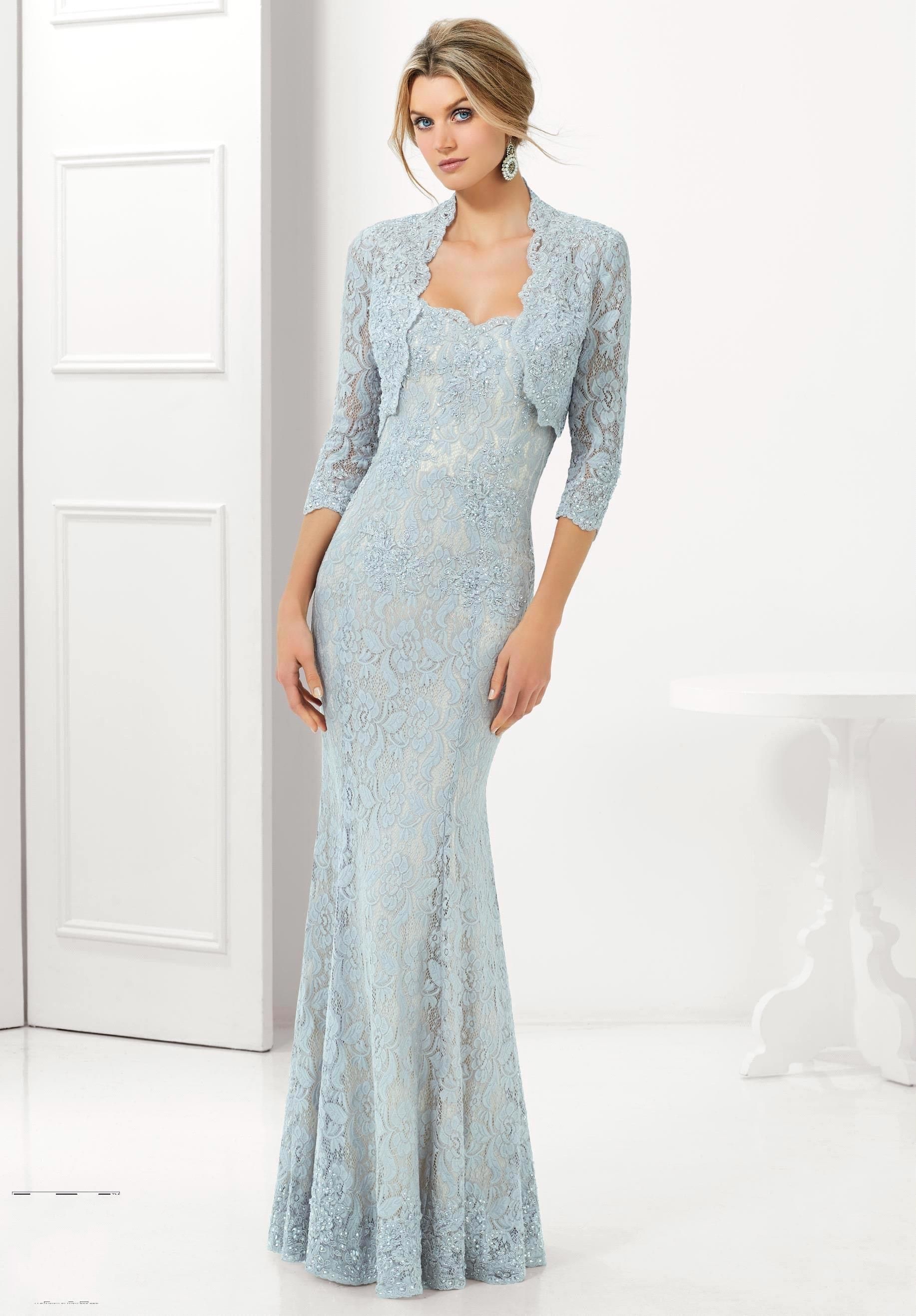 2015 Mermaid Light Blue Lace Mother Of The Bride Dresses With Jacket