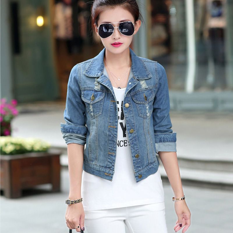 cheap plus size womens denim jackets jacket