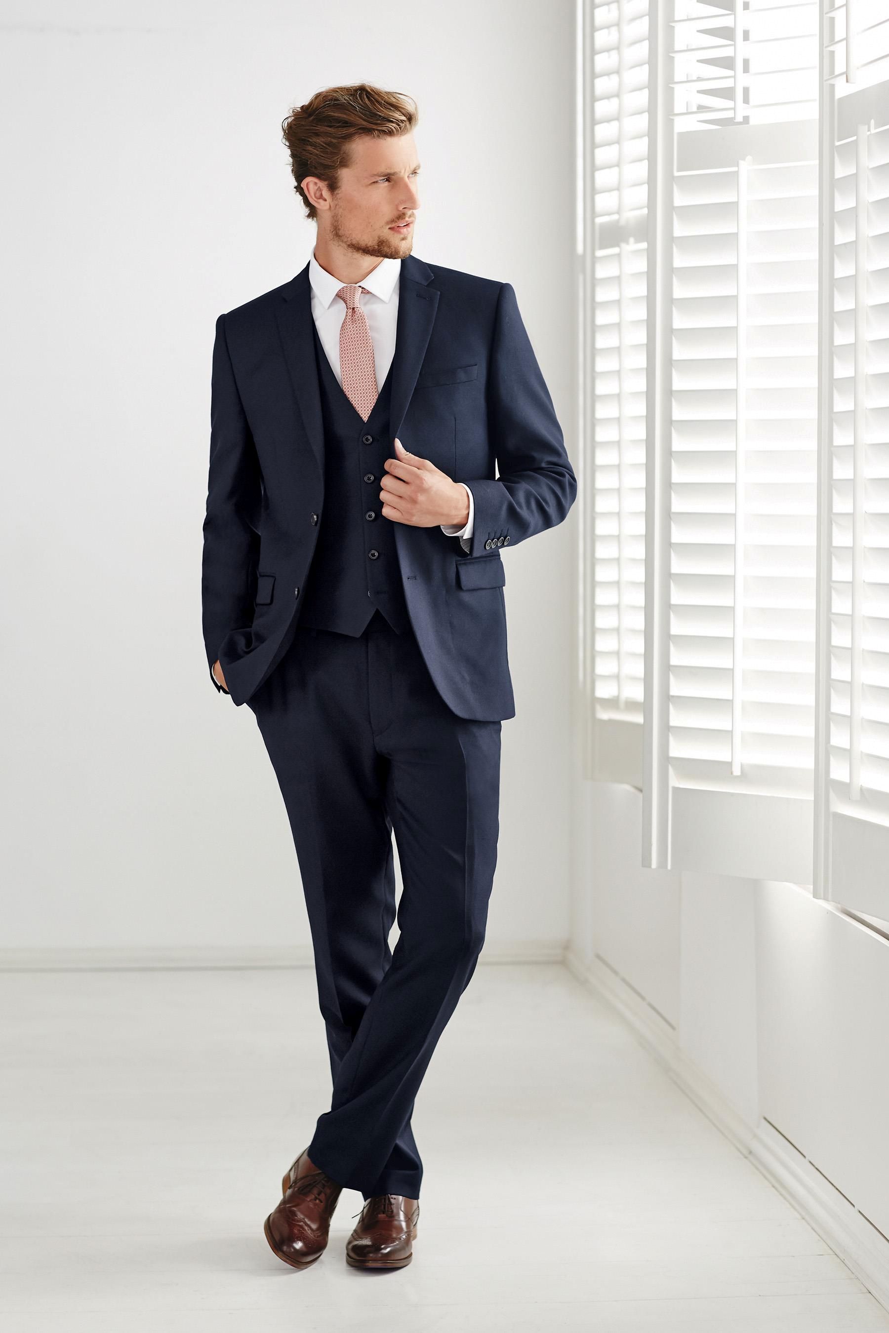 Navy Blue Suits For Mens / Mens 3 Piece Pinstripe Navy-Blue Suit ...