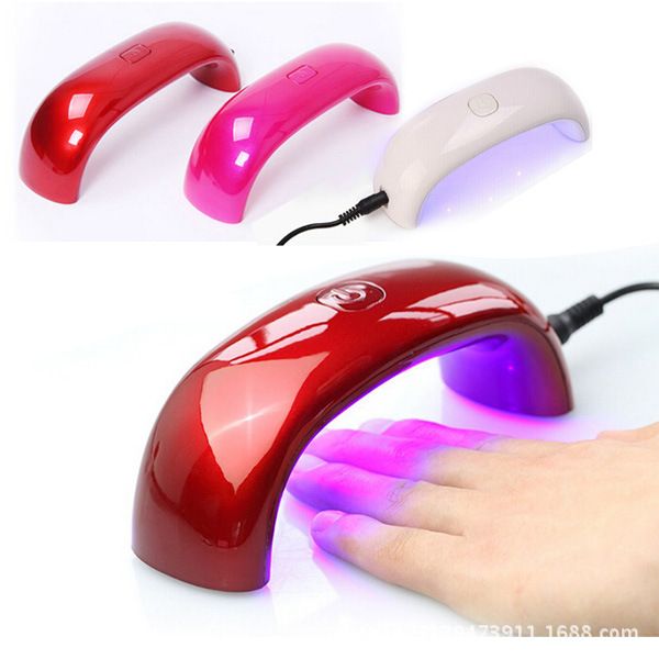 compre mini secador de unas forma de arco iris maquina de terapia de luz led lampara de esmalte de unas 9 w usb uv led nail art tool a 5 89 del