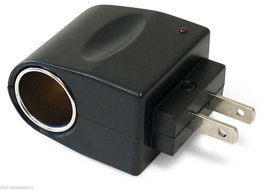 110V AC Wall Power To 12V DC Car Cigarette Lighter Adapter AC To DC