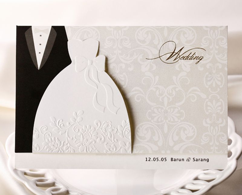 Personalized Wedding Invitations Cards Traditional Tuxedo Dress