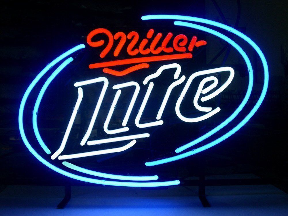 2019 new miller lite light neon beer sign bar pub sign real glass