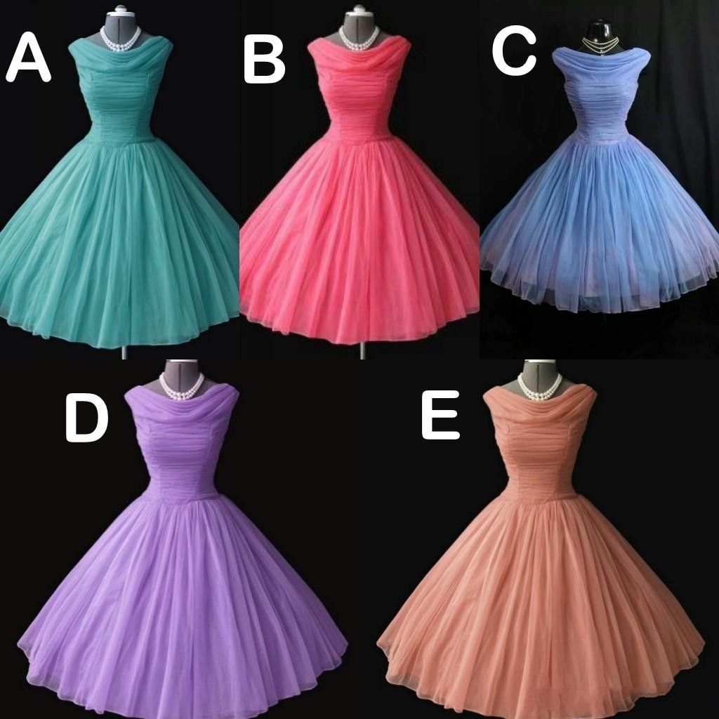 1950'S 50s Vintage Bridesmaid Dresses Real Image Short Prom Dresses ...