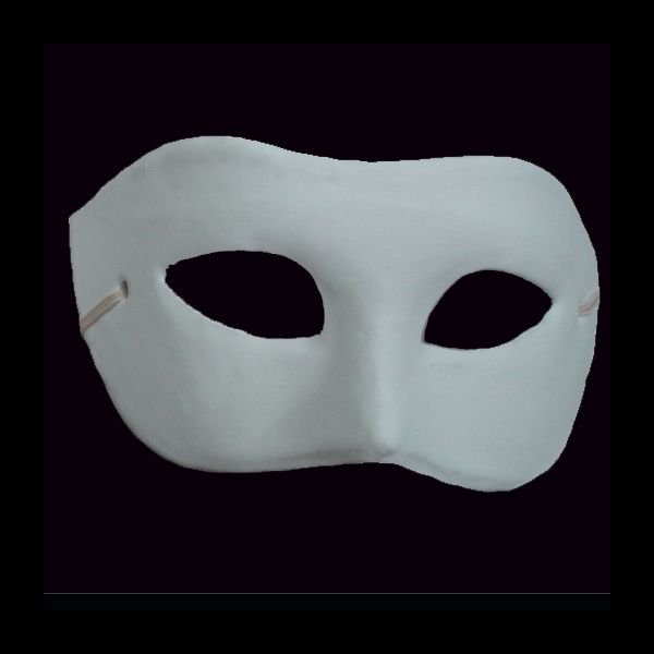 Party White Half Face Mask Halloween Blank Paper Mache Zorro Mask DIY