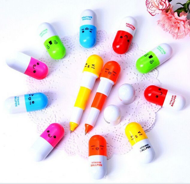 en iyi ve en ucuz guzel kawaii hap sekli geri cekilebilir tukenmez kalem sevimli ogrenme kirtasiye ogrenci odul vitamini hapi yenilik ballpen ucretsiz kargo indirimli dhgate com