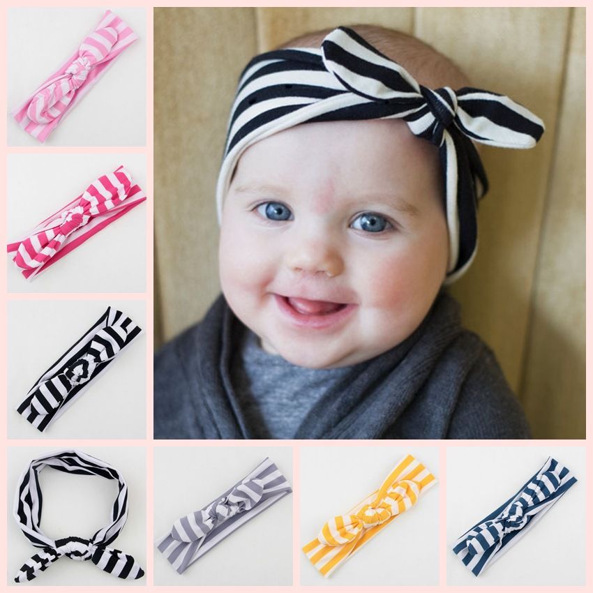 Wide Knot Headbands Baby Girl Headwraps Bandeau Cheveux Striped