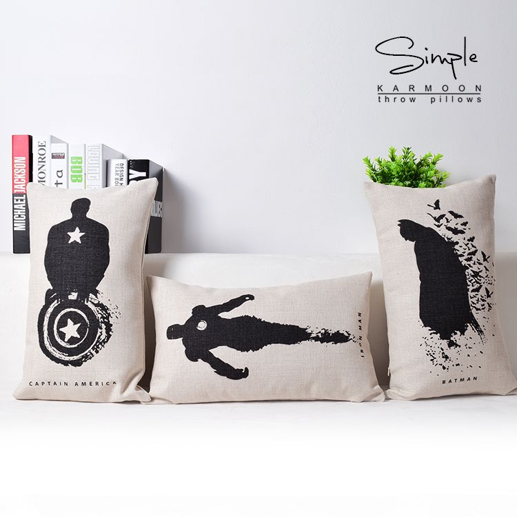 8 Styles Super Hero Custom Cushion Covers Ink Paint Super Man Bat