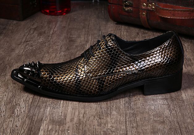 Chaussures Classiques à Motif Crocodile Pour Hommes, Souliers En Cuir
