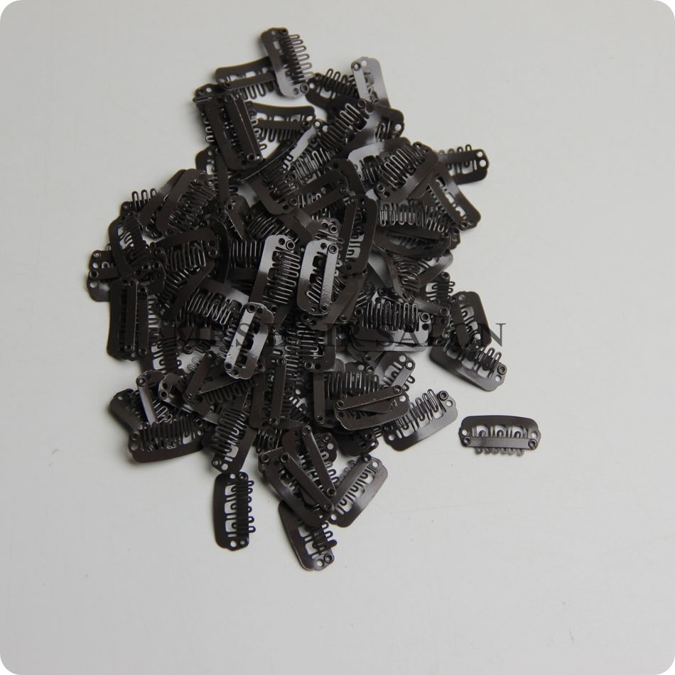 2021 23mm Dark Brown Small Metal Clips For DIY Hair Clip Extensions
