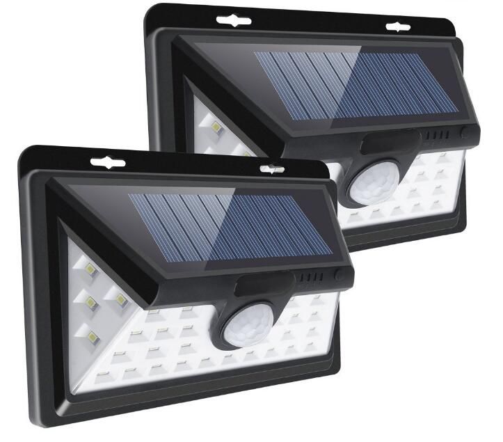 Solar Lights Outdoor 34 Leds Super Bright Motion Sensor With Wide Angle Illumination Wireless Waterproof Security For Wall