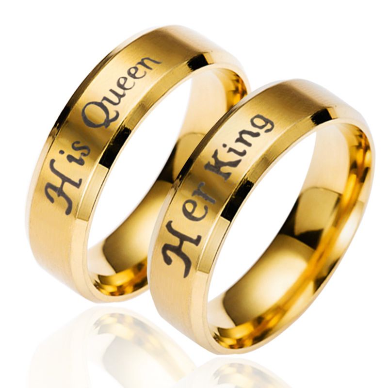 2020 King And Queen Couple Rings Gold Plated Crown Rings For