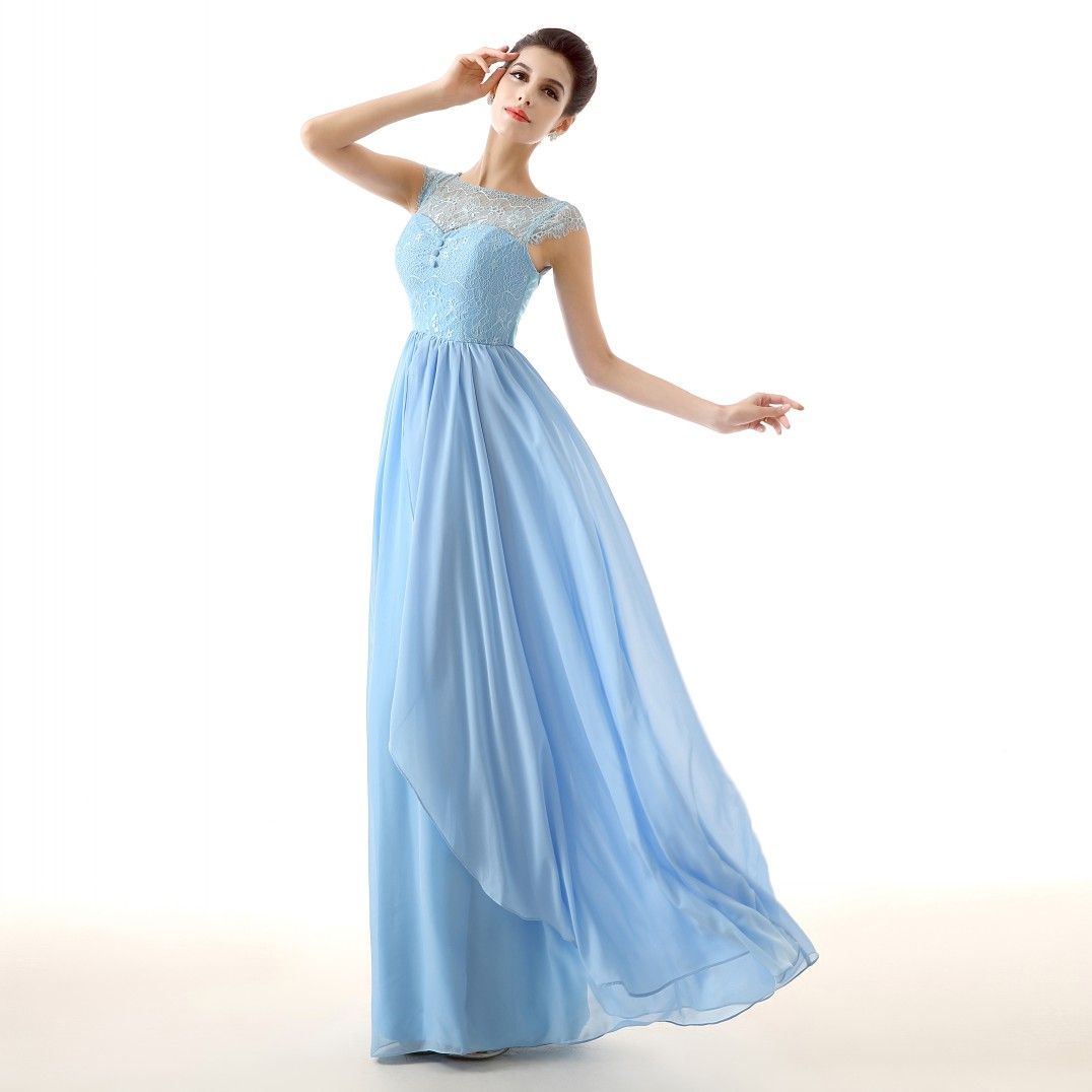 chiffon cap sleeves