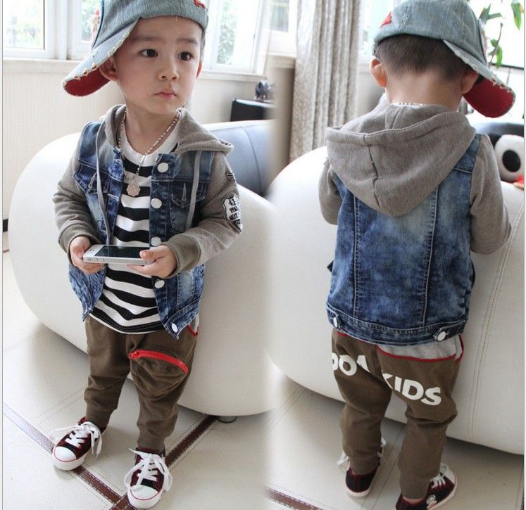Baby Boys Denim Jacket Coat 2015 Autumn New Children Long Sleeve