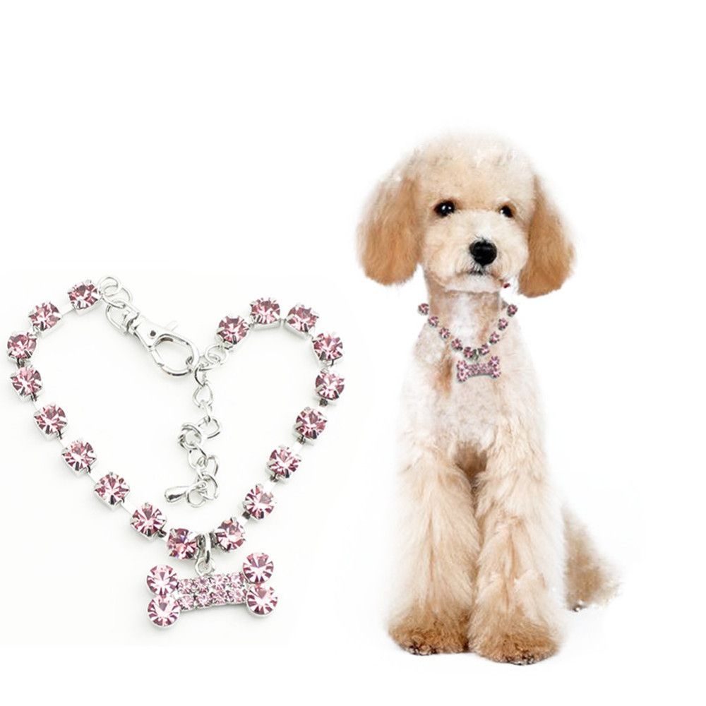 2020 Pet Accessory Necklace Collar Christmas Gift Charming Crystal Bone