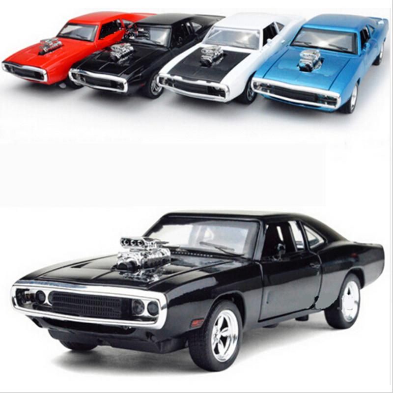 132 Scale Fast Furious 7 Alloy Dodge Charger Pull Back Toy Cars Diecast Model Kids Toys Collection Gift For Boys New Year