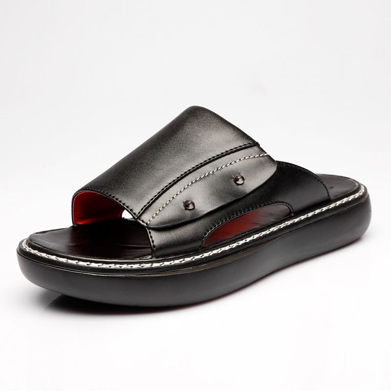 Top Real Leather Men's Women's Slippers Leather Slippers Black Gray Top Real Leather Men's Women's Slippers Leather Slippers Black Gray