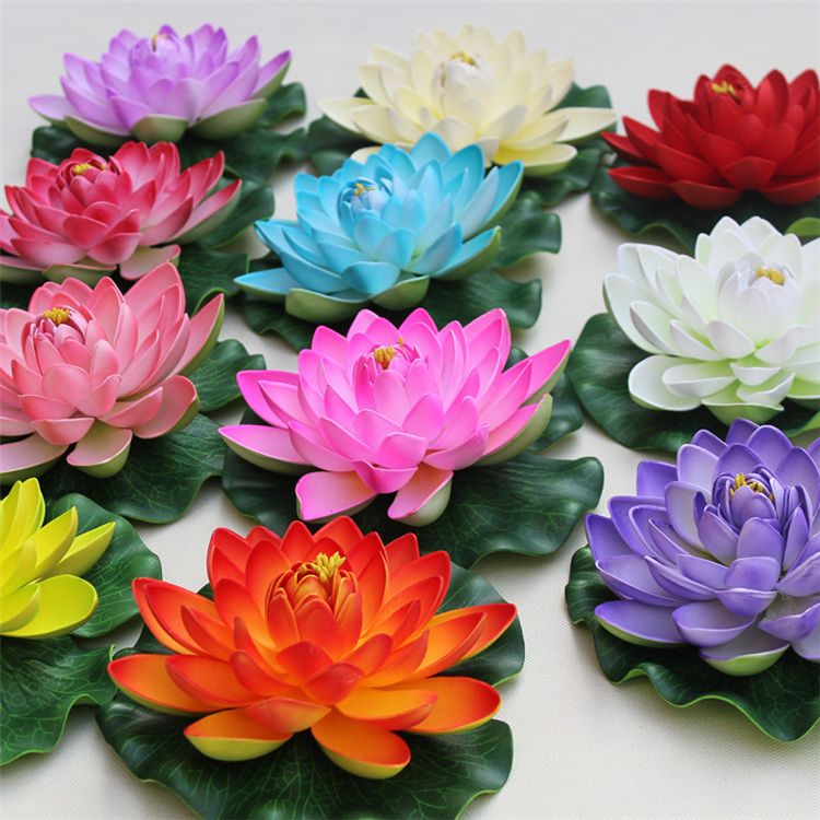2021 18cm Simulation EVA Lotus Artificial Floating Water Lotus Flowers