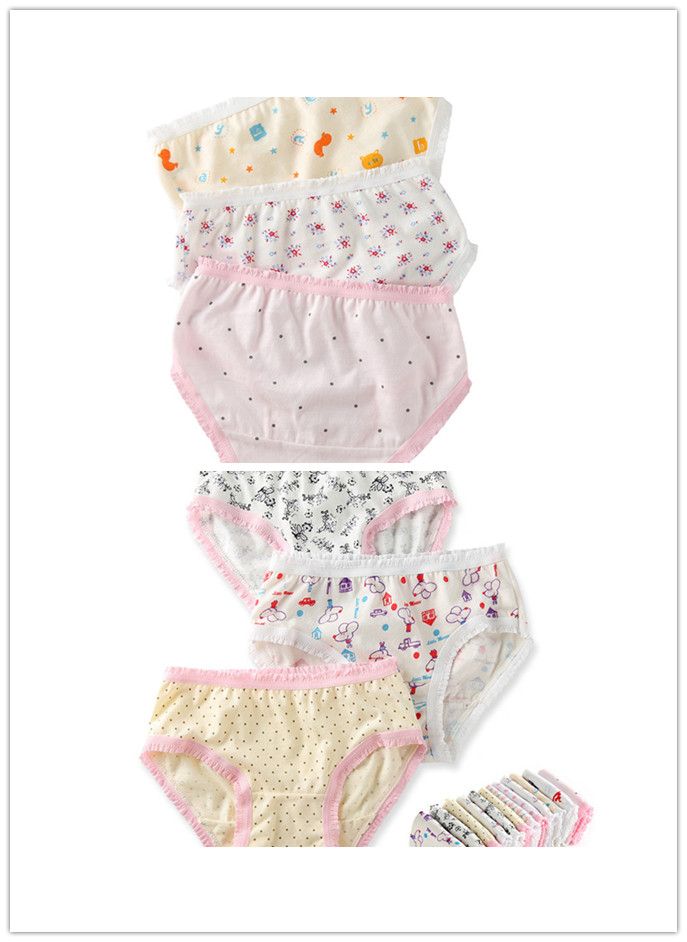 2021 Toddler Girls Underwear Fashion Kids Cute Lace And Printing Underwear Hot Children