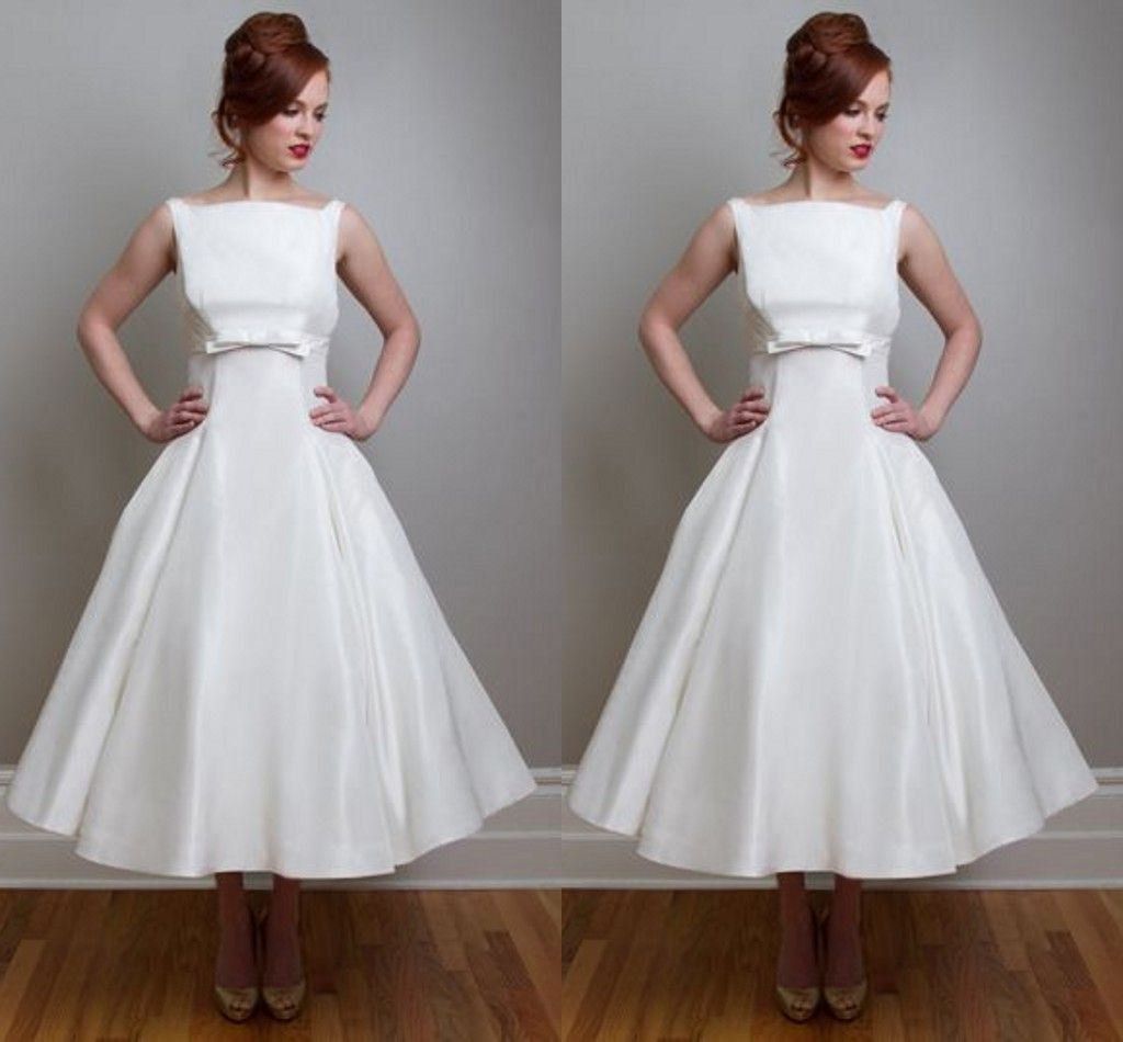 Discount Plus Size Cheap Wedding Dresses With Cute Bow Vintage