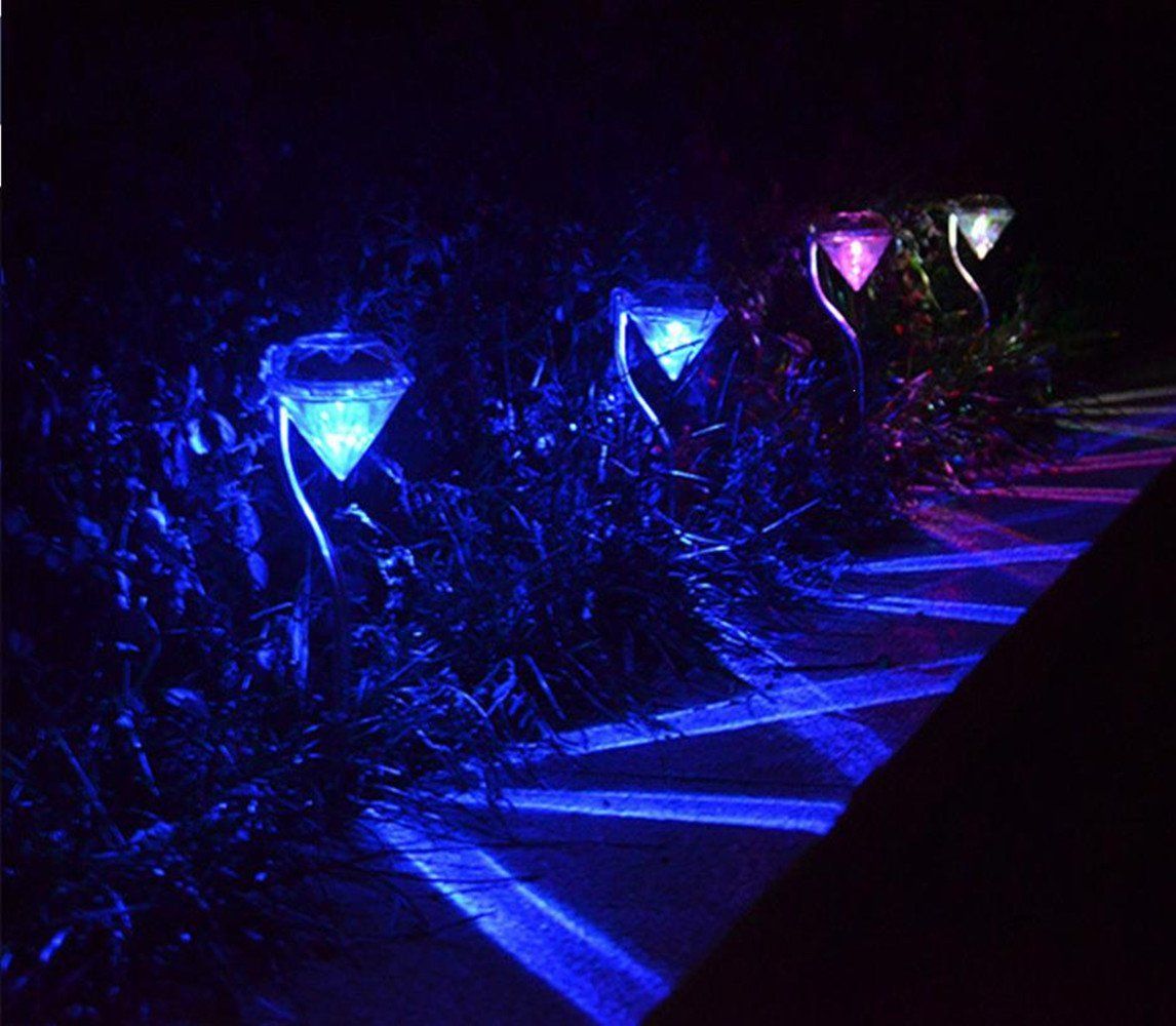 Best Quality Set Of 4 1 Led Waterproof Outdoor Lighting Changing Best Quality Set Of 4 1 Led Waterproof Outdoor Lighting Changing Solar Garden Lights Diamond Pathway Lawn Lamp 00935 At