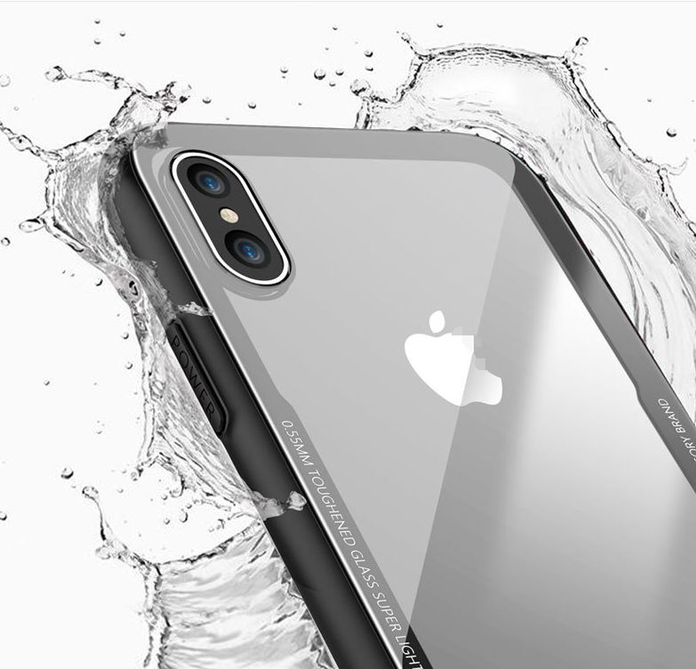 Shockproof Clear Tempered Glass Back Case PHONE Cover For IPhone X 10 7