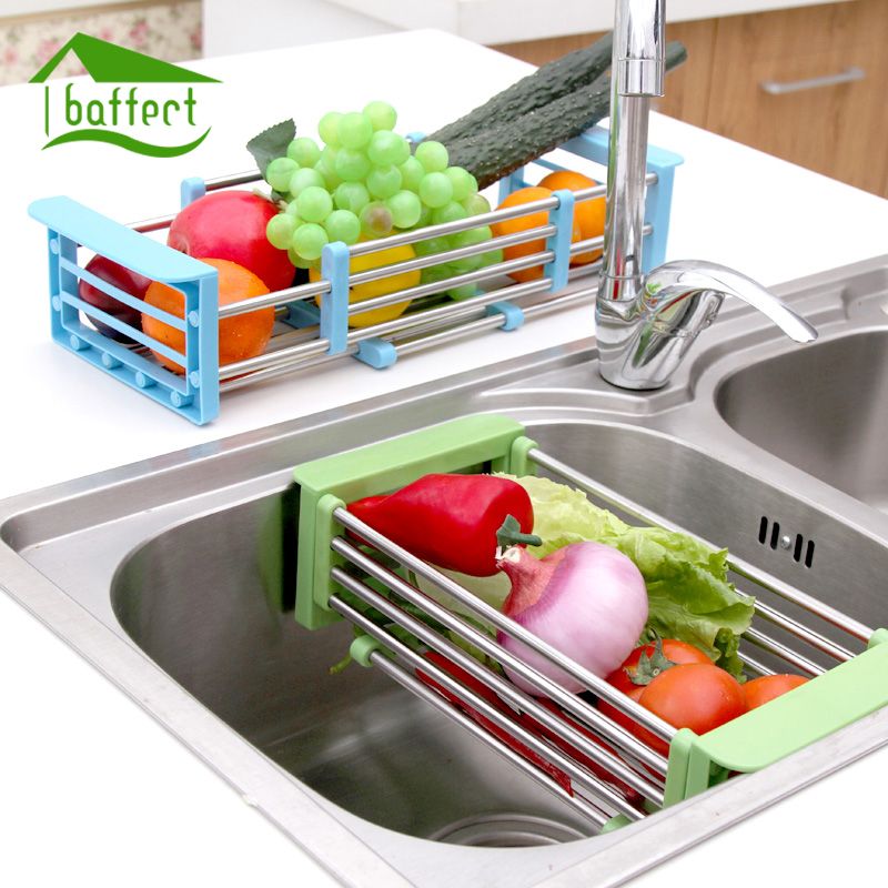 2019 Telescopic Kitchen Sink Dish Rack Insert Countertop Storage
