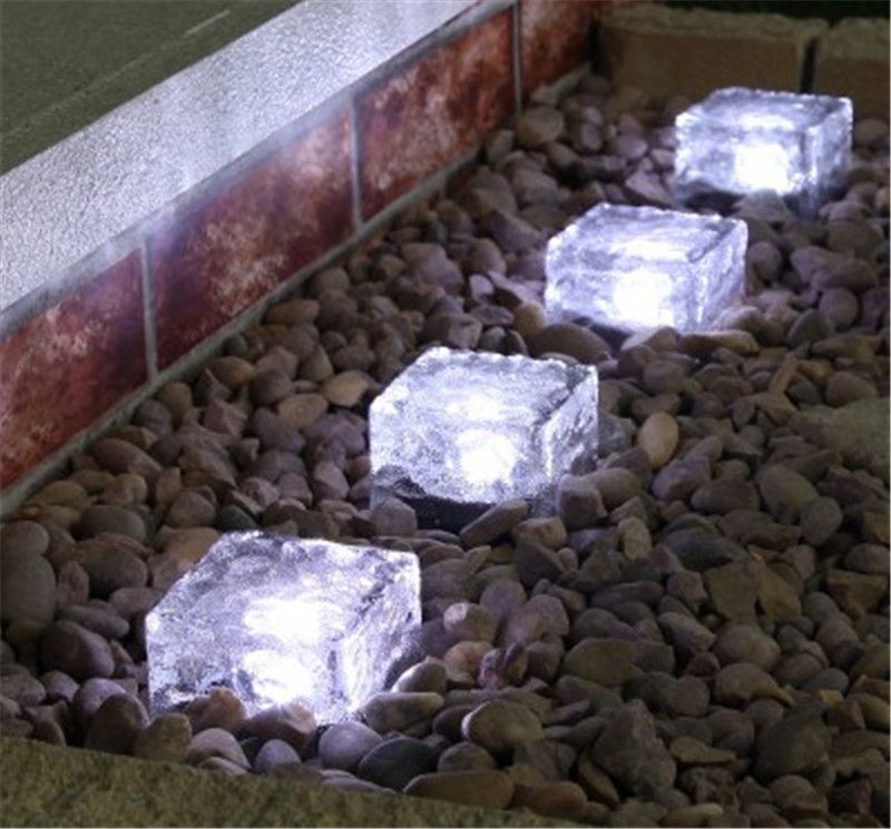 Warm White Blue Rgb Solar Ground Light Powered Crystal Ice Warm White Blue Rgb Solar Ground Light Powered Crystal Ice Brick Underground Buried Garden Lamp Cube Path