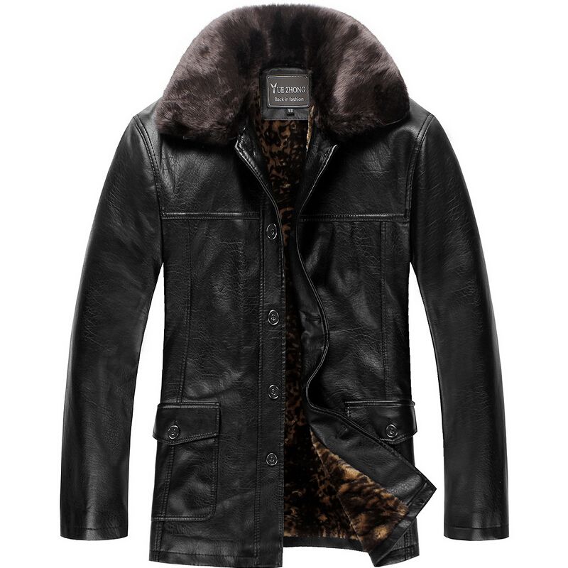 Fall Winter Jacket Men High End Classic Add Wool Warm Black Fall Winter Jacket Men High End Classic Add Wool Warm Black Leather Fashion Mens Jackets And Coats Oil Deals