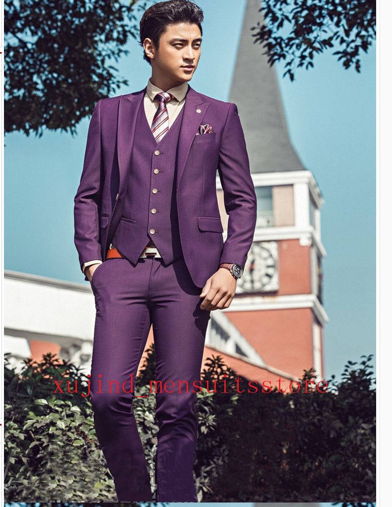 purple suits and dresses
