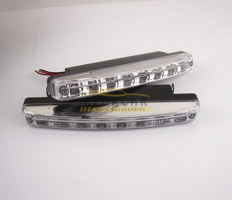 Branca 8 LED 12V Car Trunk Daytime Running luz Head Lamp DRL Daylight Kit frete grátis