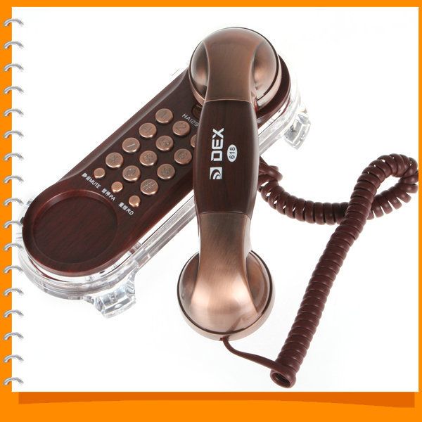 delicate classic corded wall phone landline home phone cable
