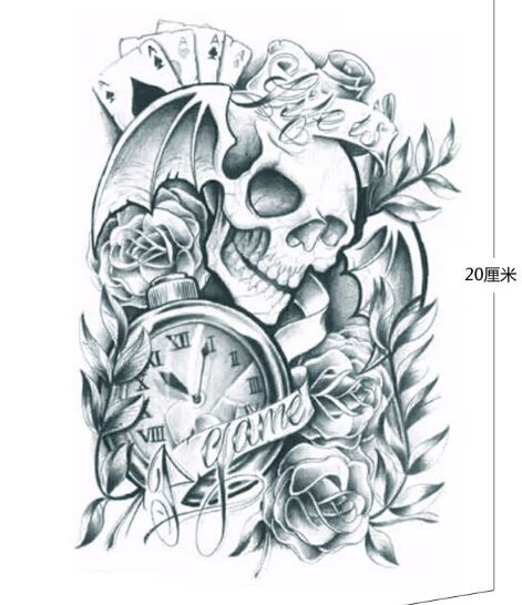 vintage arms skull rose tattoo sticker temporary tattoos sticker vintage arms skull rose tattoo sticker temporary tattoos sticker