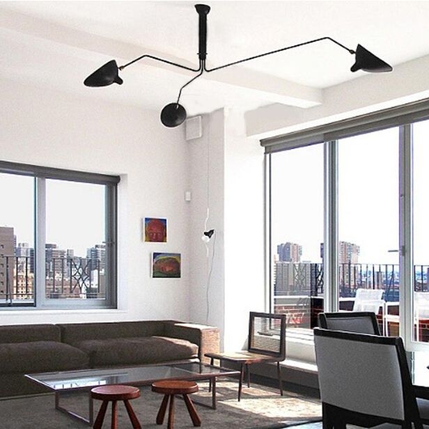2019 Fumat Serge Mouille Three Arm Ceiling Light Modern Minimalist
