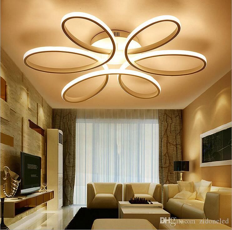 Modern Minimalism Led Ceiling Chandelier Aluminum Flower Lamp Fixture For Living Study Room Bedroom