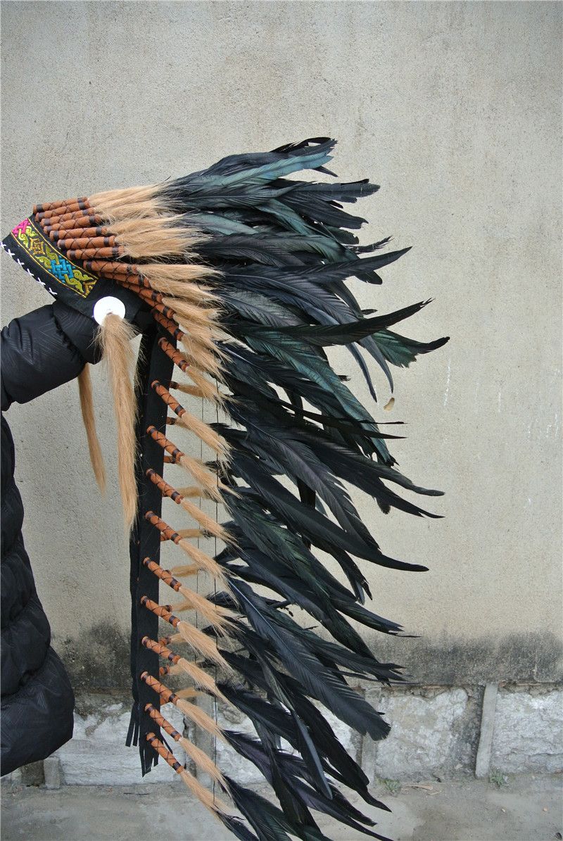 saddle a to how craft Black Headdress 36inch High Feather Indian Chief 2019