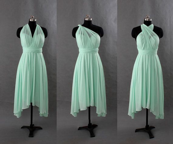Light Green Convertible Bridesmaid Dresses 2016 Pleats Fashion Cheap ...