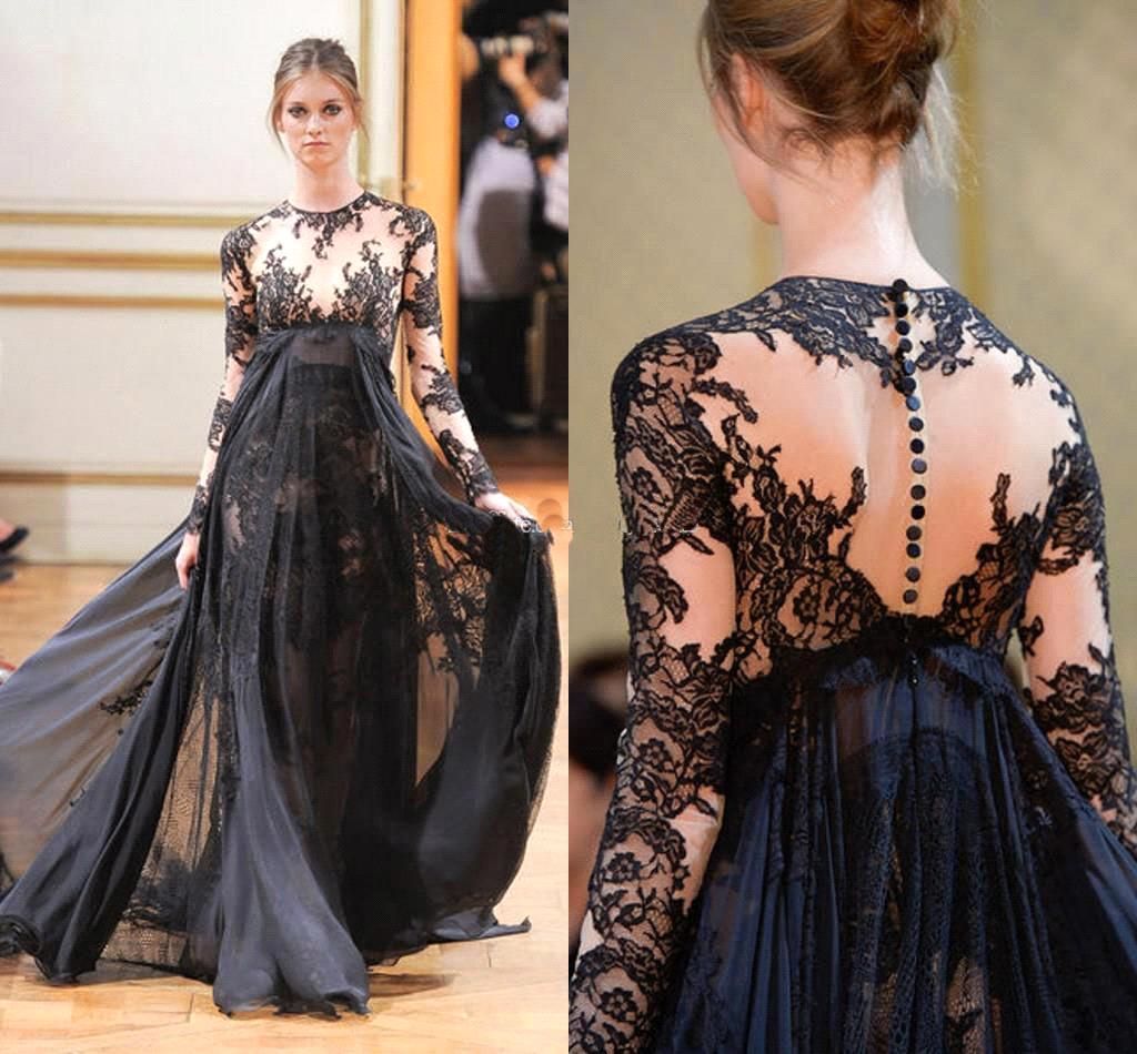 black sheer evening gown