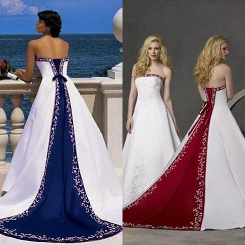 Discount Vintage Corset Wedding Dresses 2015 Strapless A Line Chapel