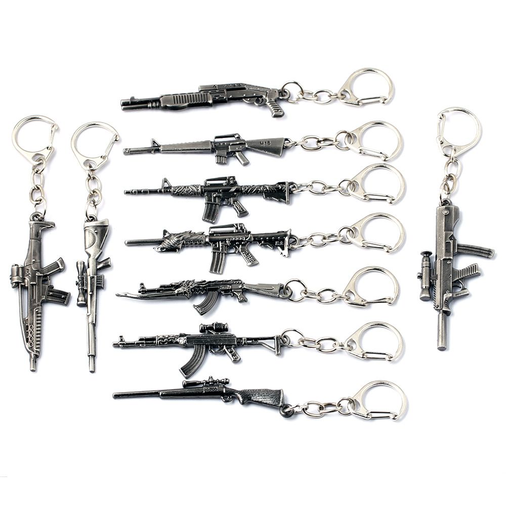 10 Styles Simulation Weapon Model Keychain Gun Key Chain Car Keyring