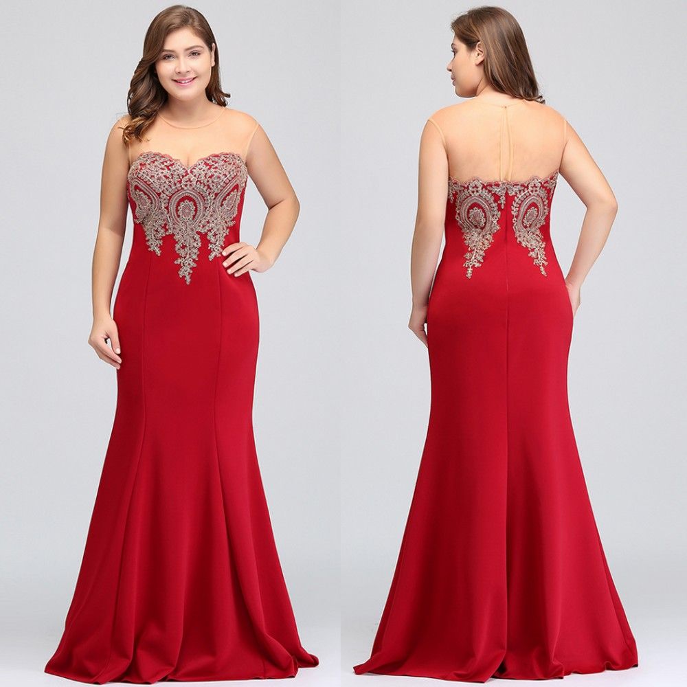 Plus Size Burgundy Cheap Prom Dresses Real Pictures Sheer